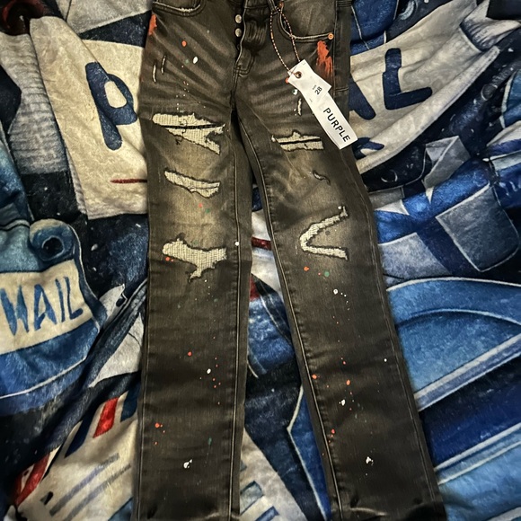 Slim Black Jeans with Distressed Finish